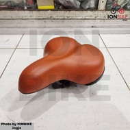 SUMAX Mini Bike Saddle by Atlantis Classic Brown Wide - 4151 Large Spring Soft Seat City Bike Adult 