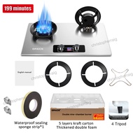 🔥Flip Cover Gas Stove🔥CHRIS OPAICN 9KW Stainless Steel Gas Stove Double Burner Timing Folding stove 