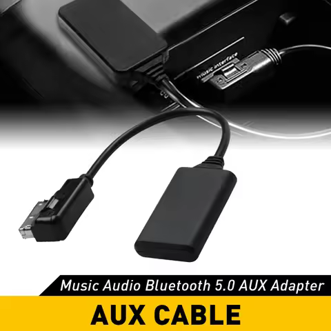 1Pcs Car Bluetooth Music Interface AUX Audio Cable Adapter Black For Audi A1 A3 A4 A5 A6 A7 A8 Q3 Q5