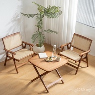 Courtyard Table Chair Two Household Balcony Foldable Net Three-Piece Set Chair Combination Red Leisu