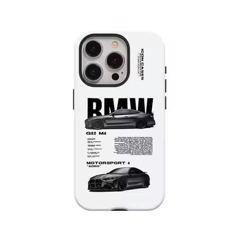 Fashionable black car Phone Case suitable for iPhone16ProMax 15 14 14 12mini 7Plus XR 2in1 tough glo