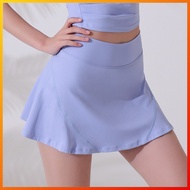 Lulu Sports skirt female badminton tennis trouser skirt yoga fitness running pleated skirt