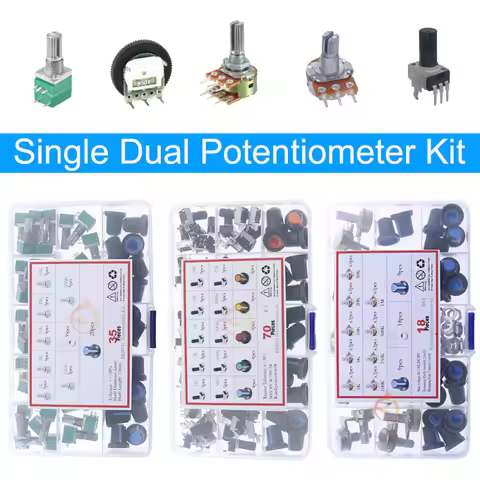 3Pin 5Pin 6Pin Amplifier Sealing Single Dual Potentiometer Kit B1K 2K 5K10K 20K 50K 100K 250K 500K 1