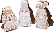 Ciieeo 3pcs 2023 Special-shaped Rabbit Desk Calendar Mini Desktop Calendar Household Standing Calendar Gift Desk Calendar Mini Desk Calendar Gift Table Calendar Cute Paper Office Notebook