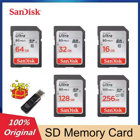 Original Sandisk SD Card 256GB 128GB 64GB 32GB 16GB SDHC SDXC UHS-I Memory Card Class10 U3 For Camer