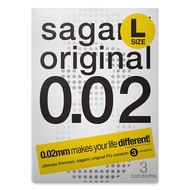 SAGAMI 0.02 PU Condom Large 3pcs (129063)