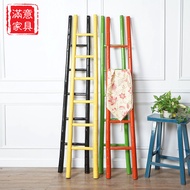New Chinese Handmade Colorful Ladder Home Bamboo Ladder Decoration Children Play Towel Rack Garden Drying Rack Clothesline Pole