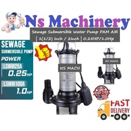 Leo Pump Sewage Submersible Water Pump PAM AIR | 1(1/2) Inch / 2Inch | 0.25HP/1.0Hp