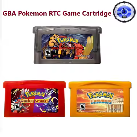GBA RTC English Game Cartridge,Pokemon Violet Scarlet， Ultra Shiny Gold Sigma， Lazarus ， GBA Flash G