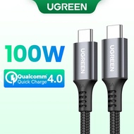 UGREEN 100W USB-C to USB-C Nylon Braided 5A QC4.0 Fast Charging 1M Cable for iPhone Macbook iPad Del