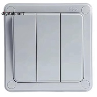 IP66 Waterproof for Home Garden Outdoor Wall Light Switch 2 Way Push Button Power Switch 1/3 Gang Du