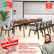 CT102D CC115 1+8 Seater Solid Wood Dining Set Kayu / Dining Table / Dining Chair