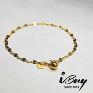 IBUY 916 Gold MIRROR BRACELET (025) WITH BELL 16CM/17CM/18CM 22K (916)