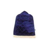 Plain Color Embossed Dome Prayer Rug, Thick Foam Turkish Prayer Rug, Premium Material - Navy Eid Tra