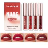 LANGMANNI Matte Liquid Lipstick Makeup Set Velvety Liquid Lipstick Long Lasting Durable Nude Lip Glo