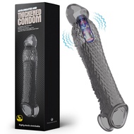 [Hot Sale] Sambungan Lengan Zakar Kondom Pembesaran Lelaki Kelewatan Penggetar Cincin Pengurut Berge