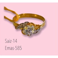 Cincin permata emas 585 tulen