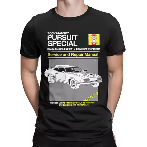 Men's T-Shirts V-8 Interceptor Service Repair Cotton Tee Shirt Short Sleeve Mad Max Fury Road T Shir