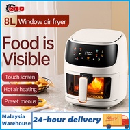 8Liter Visible Glass Window Air Fryer 8 Liter Silver Crest Electric Digital Color Touch Screen Air F