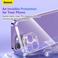 Baseus Jane Series 2 Transparent Phone Case With Velvet Inside For iPhone 14 13 12 11 Pro Max Mini X XR XS MAX Phone Casing Shockproof Phone Cover With Full Cover Camera Protection