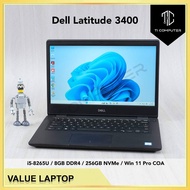 Dell Latitude 3400 Intel i5-8265U 8GB RAM 256GB NVMe SSD Win 11 Pro Refurbished Laptop