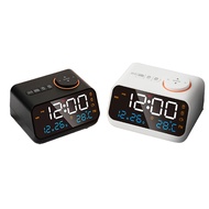 FM Radio LED Alarm Clock for Bedside Wake Up. Digital Table Calendar with Temperature Thermometer Hu