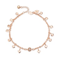 Hyl Jewelry 01A Gelang Kaki Titanium Wanita Emas Muda Perak Asli Dewasa Anti Karat Silver Kerincing