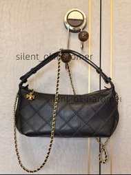 TORY BURCH 老花配牛皮餃子包飯盒包盒子包可手提單間腋下包斜挎包