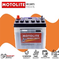 [ 55D23L | D23 | D23L ] Motolite Heavy Duty WET | Car battery Bateri kereta | Proton Exora Preve Ins