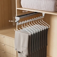 ดึงออกไม้แขวนเสื้อกางเกงตู้เสื้อผ้าOrganizerเสื้อผ้าOrganizerแขวนกางเกงไม้แขวนเสื้อกันลื่นประหยัดตู้