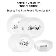 [CORELLE] x PEANUTS SNOOPY EDITION Round Plate Set Family Set 11P Tableware