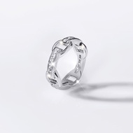 SWAN-Marina Chain Baguette Ring แหวนเงินแท้ แหวนรูปโซ่ ฝังเพชรบาแกตต์คิวบิกเซอร์โคเนีย