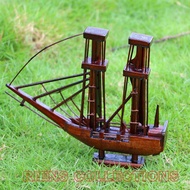 RIENS COLLECTIONS. MINIATURE DIECAST WOODEN PINISI SHIP DISPLAY SIZE 23X4X21 CM
