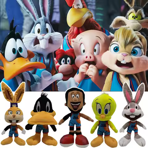 Anime Space Jam Plush Toys James Bugs Bunny Rabbit Duck Plushie Animals Tweety Bird Lola Cosplay Stu