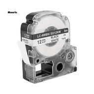 5 Pack Replace -4WBN LC-4WBN9(SS12KW) Label Tapes for  LabelWorks LW300 LW400 LW500 LW700 Black On W