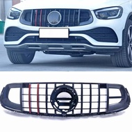 Black+Red Front Grille Grill For Mercedes Benz W253 X253 GLC Coupe GLC300 2020-2022 GLC43 AMG Upper 