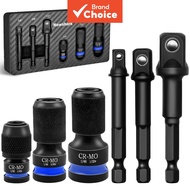 Six Pieces Quick Release Socket Adapter Set Impact Bit Holder 1/2 3/8 1/4 Drive To 1/4 Hex Converter