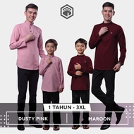 Iqrac Kurta BILAL :  Sedondon Anak Dan Ayah (DUSTYPINK/ MAROON/ BURGUNDY) MERAH PINK | BUDAK & DEWAS