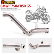 Motorcycle Exhaust Slip on Link Pipe & Decat Catalyst Delete Pipe For BMW F750GS F850GS F850 GS Adve