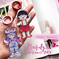 GANTUNGAN SUN HAND Nostalgic Cartoon 90s Acrylic Keychain 90s Anime Cartoon Keychain/