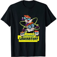 Men's 100% Cotton Round-Neck Short-Sleeve T-Shirt with Cartoon【Dexter's Laboratory 】 Print