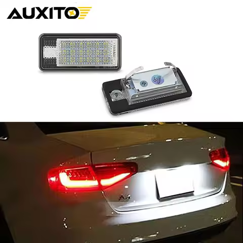 2Pcs Canbus LED Number License Plate Light Auto Lamp For Audi A3 A4 S4 RS4 B6 B7 A6 RS6 S6 C6 A5 S5 