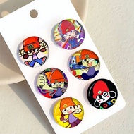 Music Game P-PaRappa the Rapper  Soft Button Pin Round Metal Badge Lapel Pin Parts Gift Friends Kid 