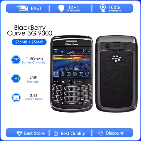 Blackberry 9300 Refurbished-Original 9300 Curve Mobile Phone Smartphone Unlocked 3G WIFI Refurbished
