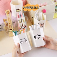 Cartoon Cute Hexagonal Pen Holder Student High-value Stationery Pen Bucket Storage Box Desktop Makeu