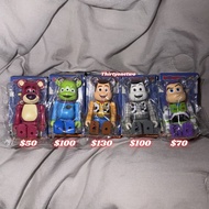 全新未開袋 Bearbrick 100% Toy Story Woody Buzz Alien Lotso 胡迪 三眼仔 勞蘇 巴斯光年 翠絲 紅心 反斗奇兵 黑白 動畫 盲盒 Be@rbrick M