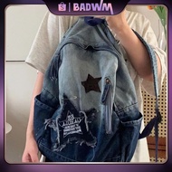 Black backpack y2k /backpack denim/vintage bag/denim backpack/bag jeans school bag