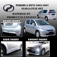 PERODUA MYVI 2005-2007 GIALLA STYLE FULLSET COLLECTION SKIRT BODYKIT (MATERIAL PU)