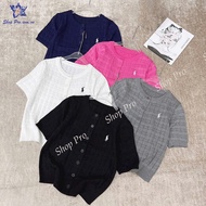 Cadigan Sweater short sleeve Horse Embroidery with Fish Pattern Wool Pattern QC Shop Pro CK61