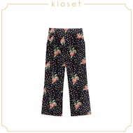 KLOSET High-Waisted Printed Pants (PF21-P004) กางเกงขายาวผ้าพิมพ์ลาย